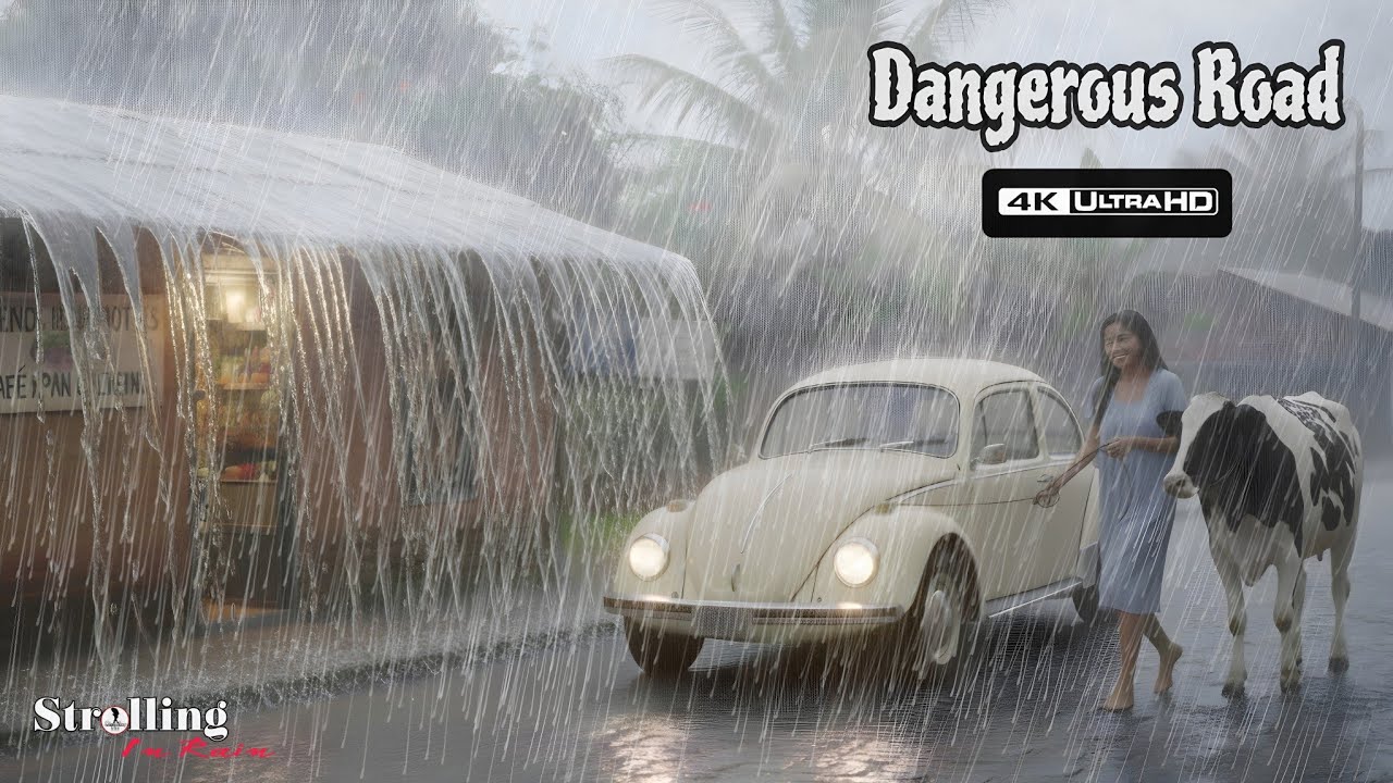 НЕ ВЫХОДИТЕ НА УЛИЦУ! 😱 САМАЯ МОЩНАЯ ГРОЗА НА ШОССЕ - 4K ASMR