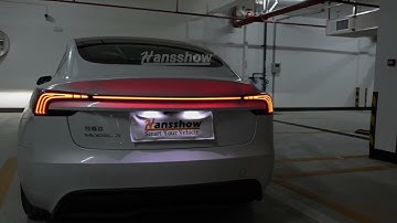 Tesla Model 3 Highland NEW Light-bar Full-Width Through Shape LED Taillights by Hansshow Technology!