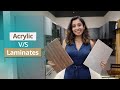 Acrylic finish vs laminate finish which is better for kitchen cabinets cost maintenance  usage