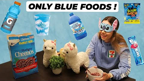 EATING ONLY BLUE FOOD For 24 HOURS Challenge !! *b...