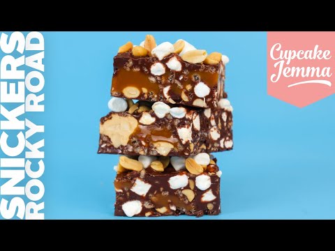 Easy No Bake - Snickers Rocky Road Traybake | Cupcake Jemma