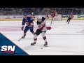 Jack Hughes Wires It Off The Bar And In On Slapshot Blast From The Wing
