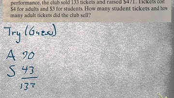 Pre-Algebra, Lesson 2-7: (Problem Solving) Try, Test, Revise