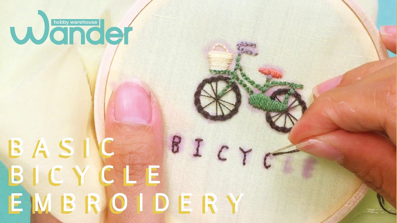 สอนปักลายจักรยานง่ายๆ | Basic BICYCLE Embroidery | by Wander Warehouse