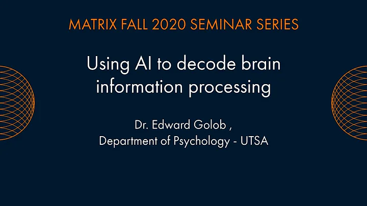 MATRIX AI Consortium Seminar Series Fall 2020 - Dr...