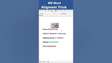 MS Word Text Alignment Trick  #msword