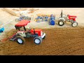 mini tractor farming the field