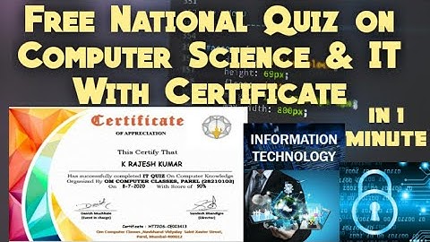 Free International Level Quiz on Computer Science and IT with certificate in 1 Minute|html|free quiz