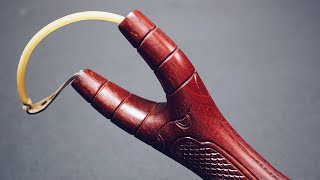 99% Handcrafted - Coolest "Crab Claw" Slingshot - Hidden Rubber Tube