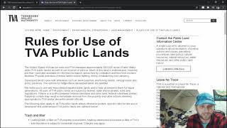 TVA Undeveloped Land Information Very Important