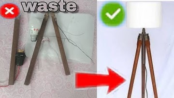 #tablelamp d i y how to make a tripod table lamp from old material and out of waste.
