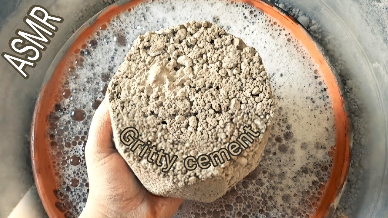 ASMR: песчаный цемент формирует сухую форму + крошится вода.