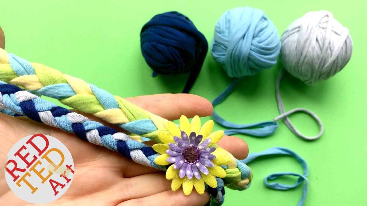 How To Make Easy Colourful DIY T-shirt Yarn Bracelets