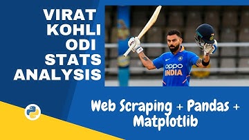 Virat Kohli ODI Stats Analysis in Python | Web Scraping | Pandas | Matplotlib | Python Tutorial