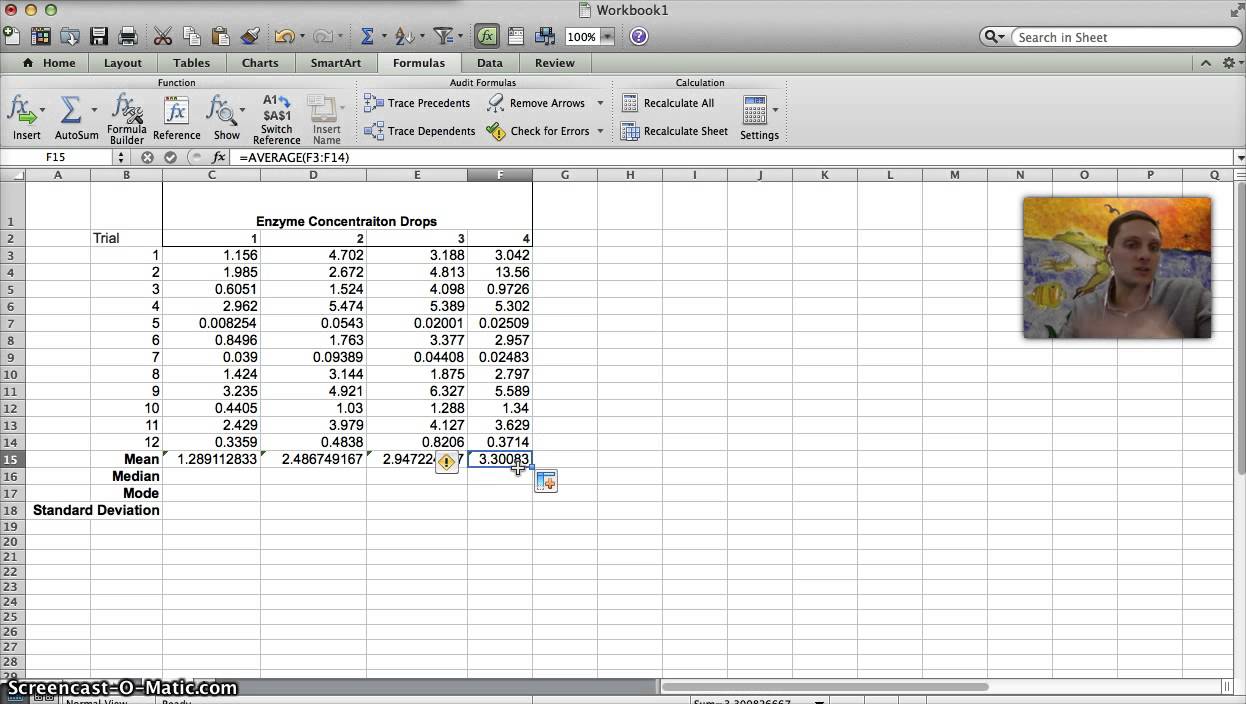 Calculating Mean, Median, Mode, & Standard Deviation in ...