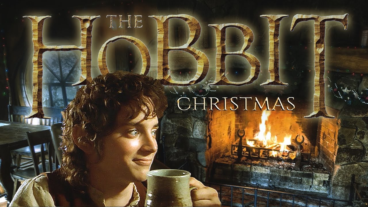 Hobbit Christmas Fireplace 🎄 Ambience ASMR Lord of the Rings - Green Dragon Inn 🍺 Snowy Day