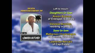 Lenards Butcher  ~ Long Obituary