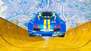 GTA 5 MEGA RAMP - Super Car Jumps #3 (GTA V Mega Ramp Challange)