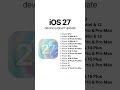 iOS 27 support devices #shorts #apple #ios