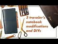 3 Traveler's Notebook Modifications | Pen Loop, Gel Brass Pen, Gold Foiling