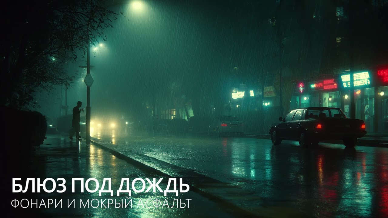Блюз под дождь: фонари и мокрый асфальт | Атмосферная музыка для вечернего города