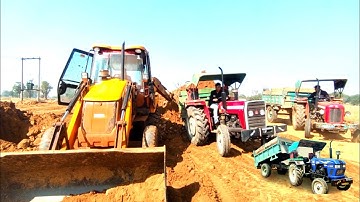 Jcb 3Dx Xpert Machine Loading Red Mud In Trolley 2 Massey Tractors | Mahindra Tractor | Jcb Tractor