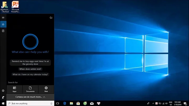 Hưỡng dẫn bật Cortana trên máy tính Window 10