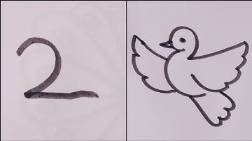 How to draw bird easy // bird drawing from number 2 // easy step by step