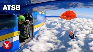 Terrifying moment skydiver