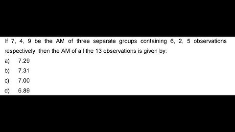 Arithmetic Mean - Statistics - #cafoundation - Quantitative Aptitude - MCQ 11