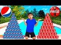 Coke vs Pepsi Pretend Play! Funny Boy Goes Shopping & Play Stacking Game