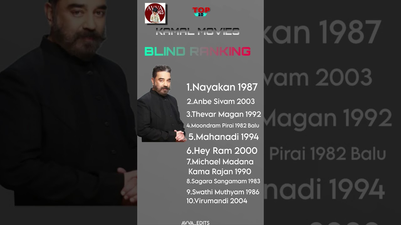 day 11 top 10 Kamal movies blind ranking movies #comment #support #shortvideo #subscribe ....