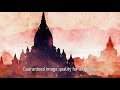 Premium Handmade Art Print &quot;Temples in Myanmar in Watercolors&quot; by Dreamframer Art