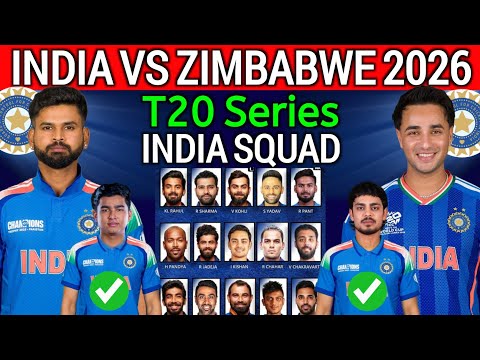 India vs Zimbabwe T20 Squad 2026 | Ind vs Zim T20 Series 2026 | Ind vs Zim T20 Squad 2026