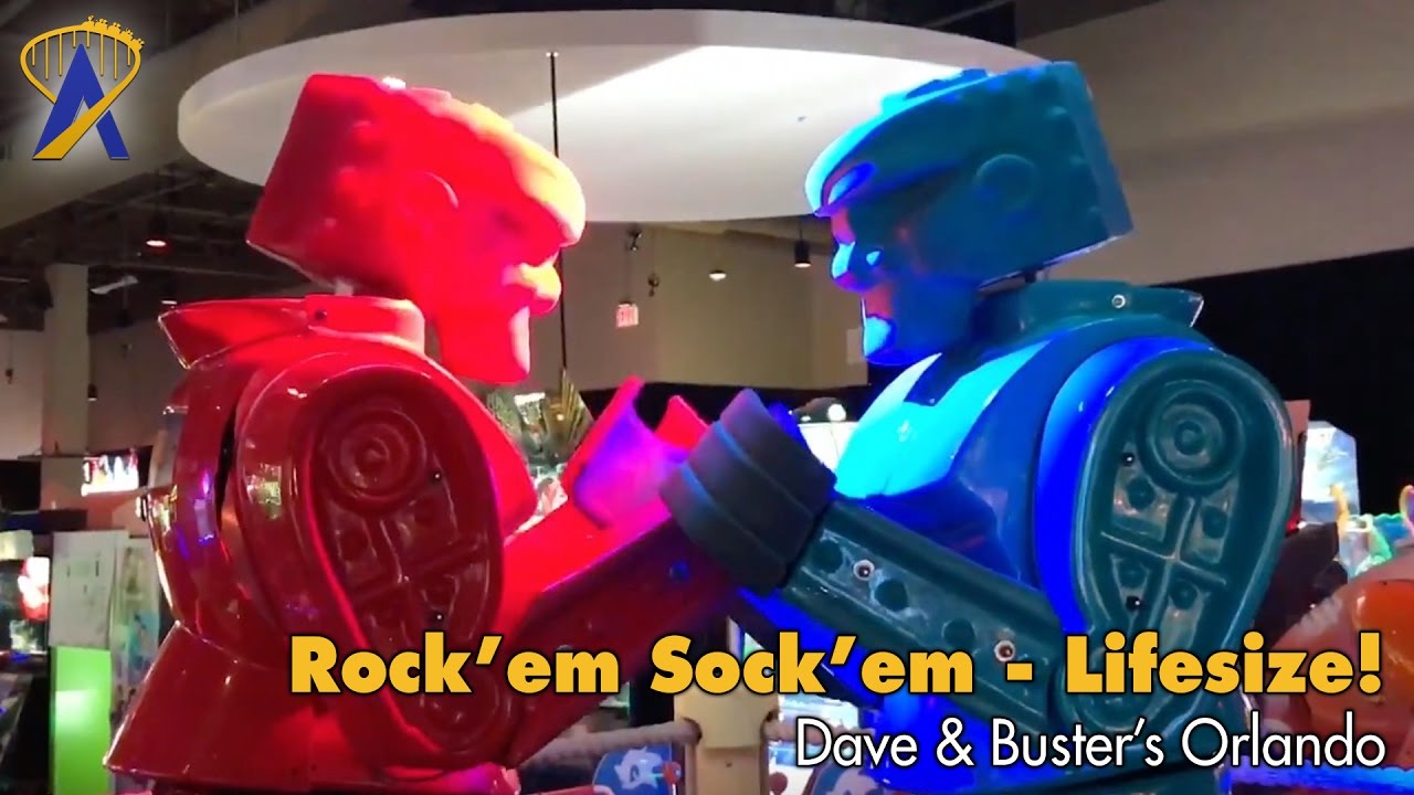 Life-size Rock 'Em Sock 'Em Robots at Dave & Buster's Orlando 