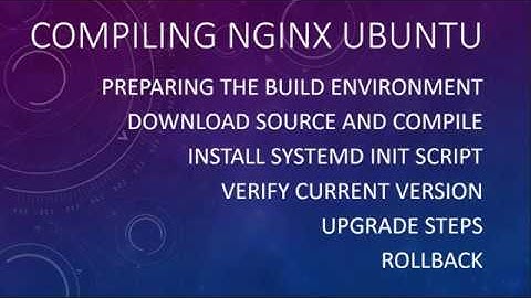Compiling NGINX from source