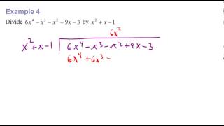 Long Division of Polynomials Example 4
