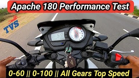 New TVS Apache 180 Performance Test || 0-60 || 0-100 || 1st Gear to 5th Gear All Gear Top Speed
