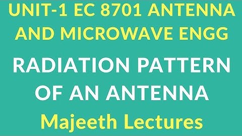 EC8701 Antenna and Microwave Engineering Radiation Pattern