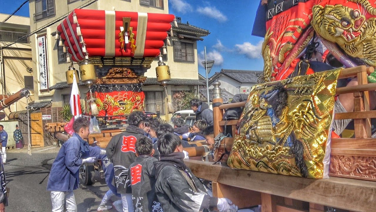 2025.2.23 南あわじ市 湊 春祭り① 本宮の朝 だんじり 押し合い·道唄·練り など 湊口神社 湊口祭（関若中·里若中·毛槍中·西若中）