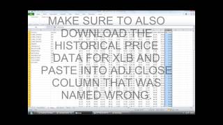 How to build a stock market sector correlation matrix in excel