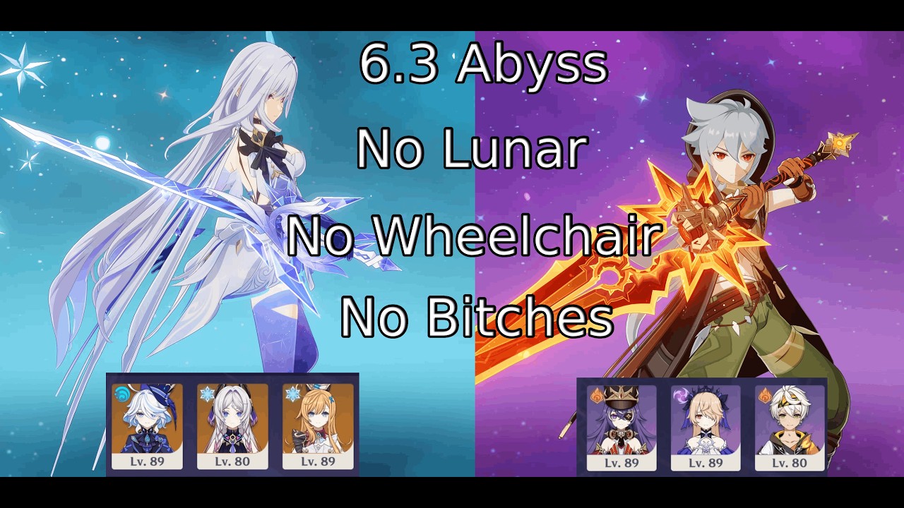 Genshin Impact 6.8 Abyss 36* Razor and Skirk no Lunar Reactions