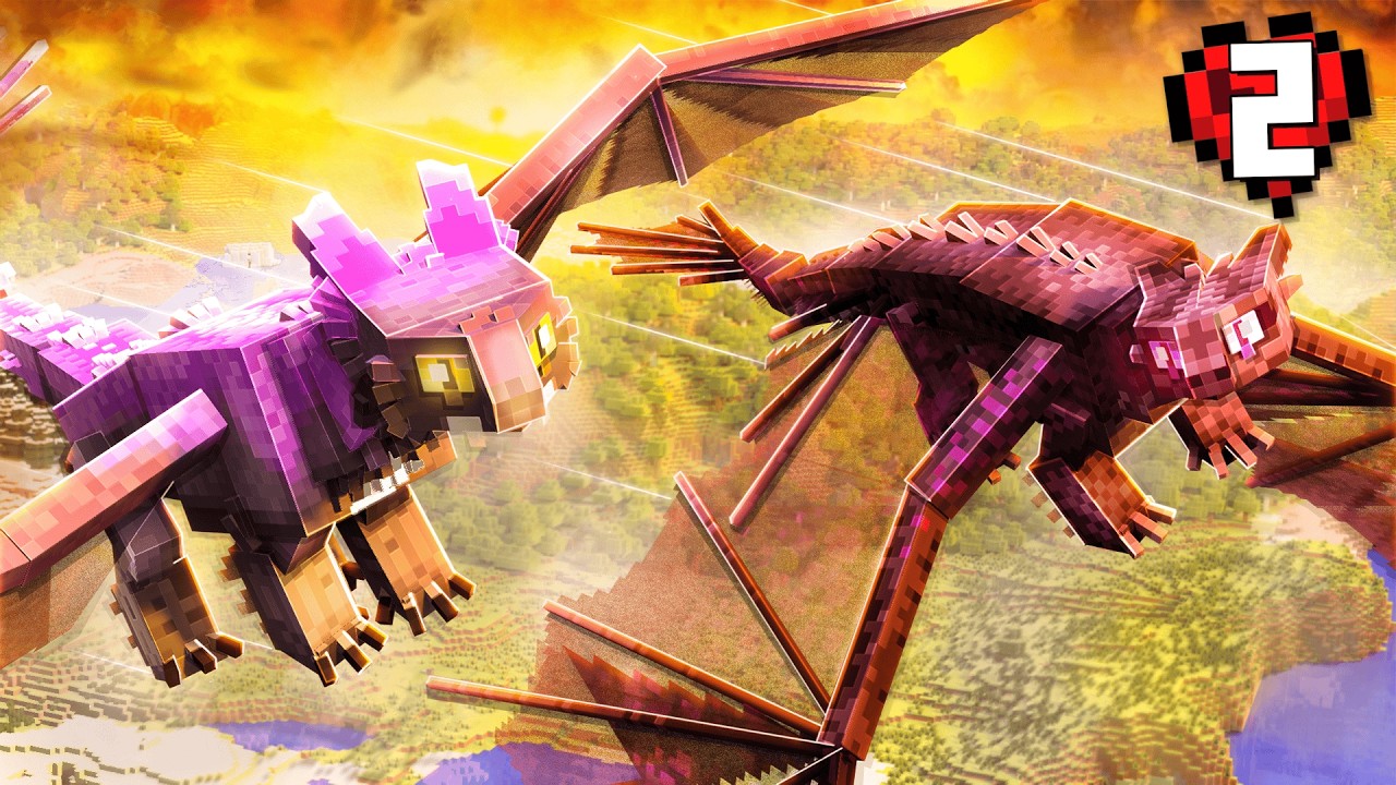 OSWOIŁEM NAJRZADSZE GATUNKI SMOKÓW w MINECRAFT HARDCORE JAK WYTRESOWAĆ SMOKA