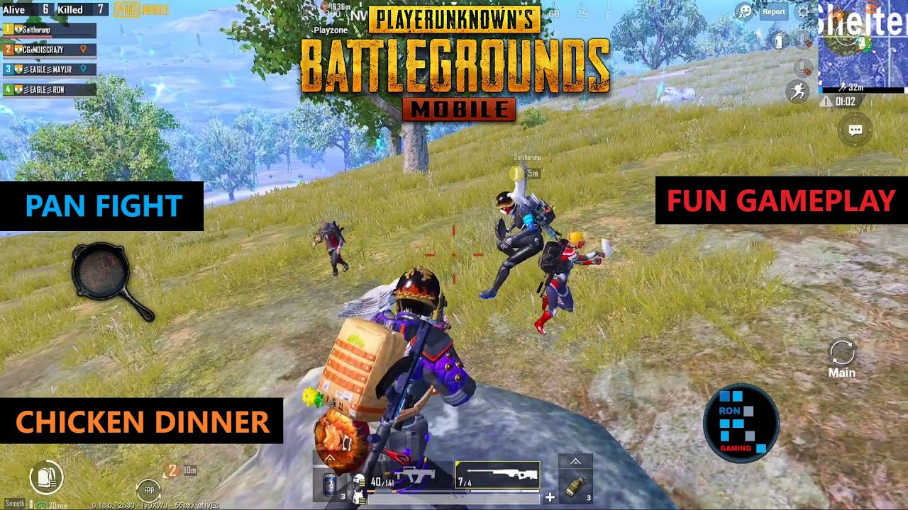 PUBG MOBILE | FUN GAMEPLAY AMAZING CHICKEN DINNER WITH PAN FIGHT - YouTube