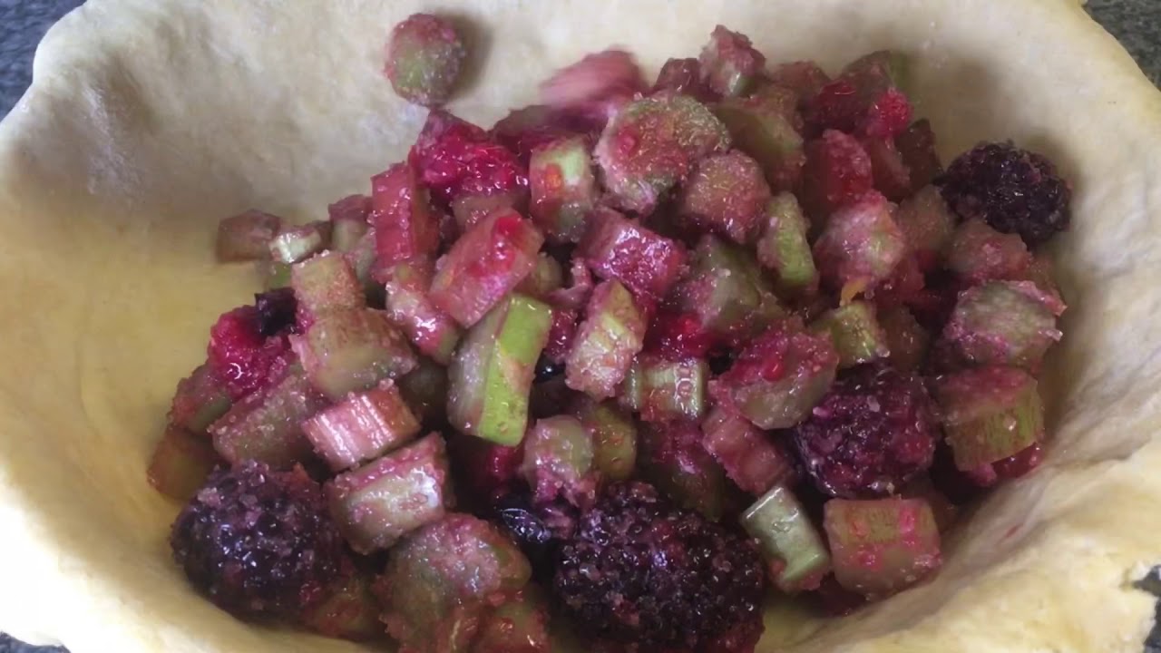 How To Cook Rhubarb Pie with Mix Summer Fruits YouTube