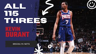 Kevin Durant ALL 115 Three-Pointers From 2021-22 NBA Regular Season | King of NBA