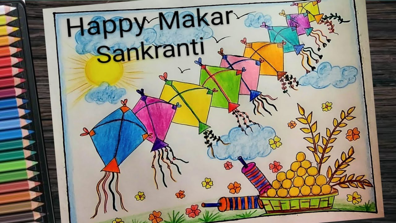 makar sankranti festival drawing easy and beautiful - YouTube-saigonsouth.com.vn