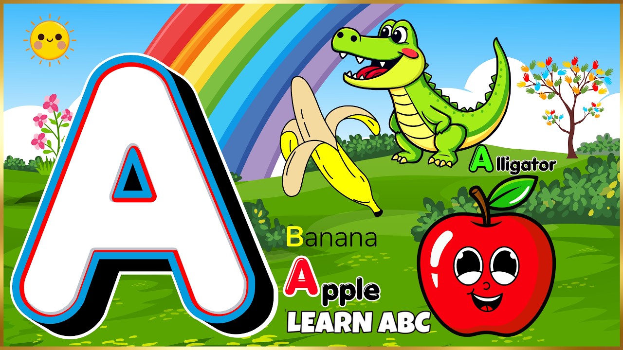 A for Apple 🍎 B for Banana 🍌 | ABC Phonics Song | A to Z Alphabet Song ...