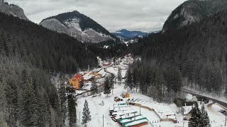 Lacul Roșu și Cheile Bicazului iarna (filmare din dronă)