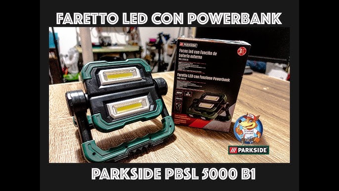 LED spotlight with Parkside lidl power bank function. PBSL 500 A1. LED work  lamp. - YouTube